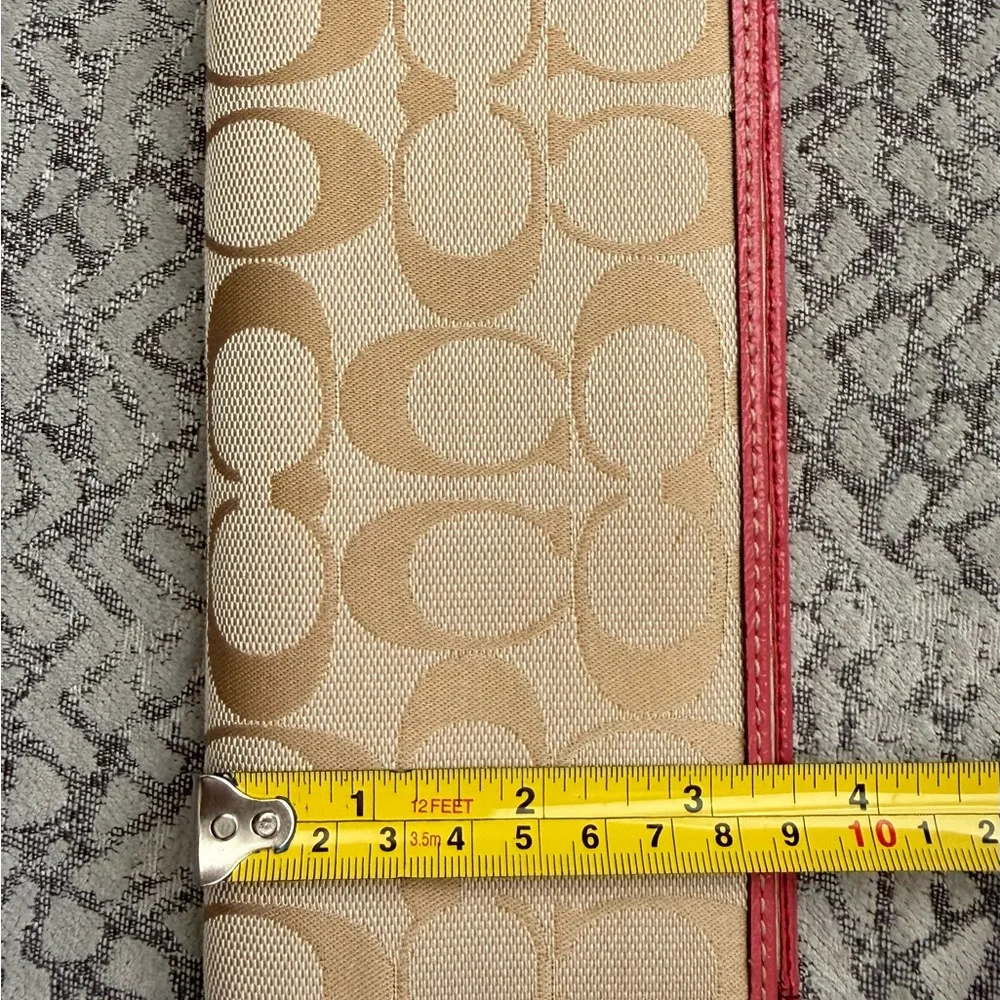 Vintage Coach Bi-fold Wallet/Checkbook Trimmed Pink Leather
